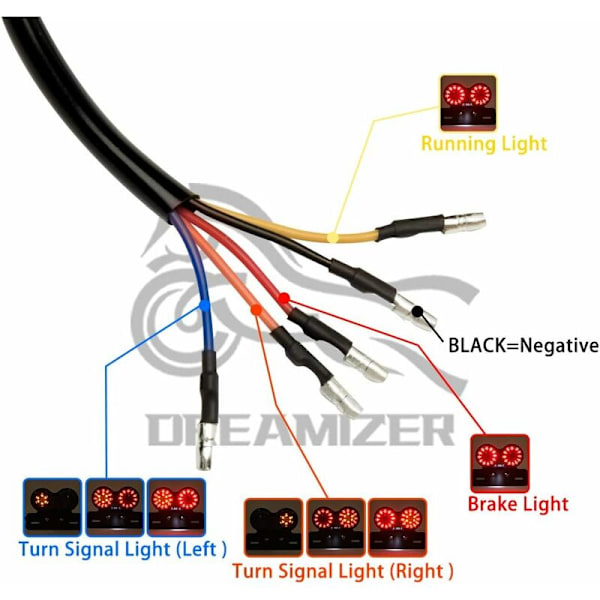 LED multifunktionelt blinkende baglygte (rød skal),