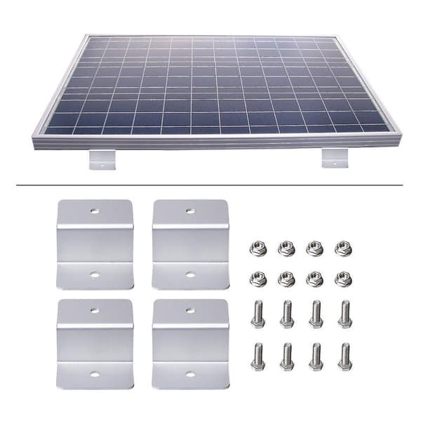 4 stk. Z-formet metalbeslag til solpaneler, 2 huller med hardware til autocamper