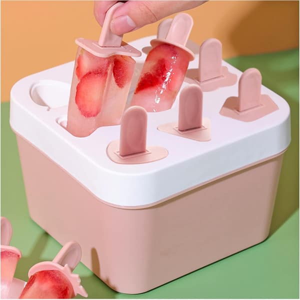 1 stk. (Pink) Sorbetform, 9 hulrum Isform, Ispind