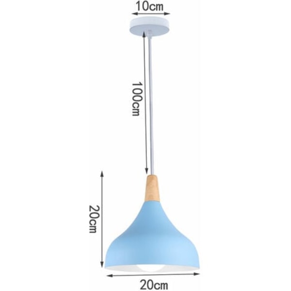 Moderne Kreativ Innendørs Hengelampe E27 Kjøkken Restaurant Hengelampe (Blå) - Blå