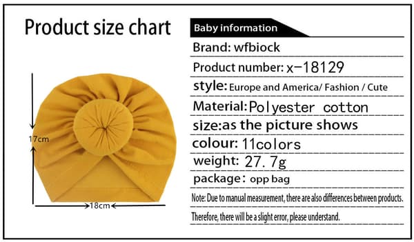 5-pack Baby Turban Newborn Beanies Hattar med Rosett Elastisk