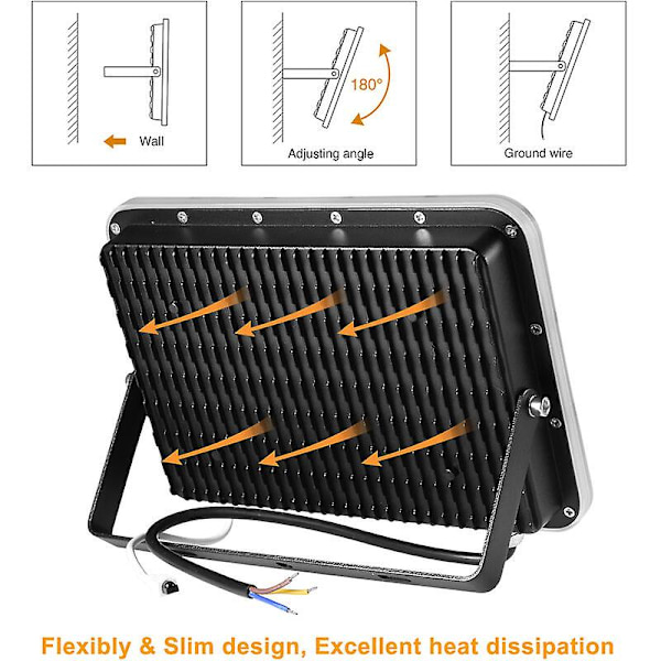 Ulkovalaistus LED-valokeila 100W 220V IP67 Vedenkestävä Ulkovalaistus LED-valokeila, Superkirkas Turvavalo Ulkovalaistus LED-valokeila Seinävalaisin Heijastin