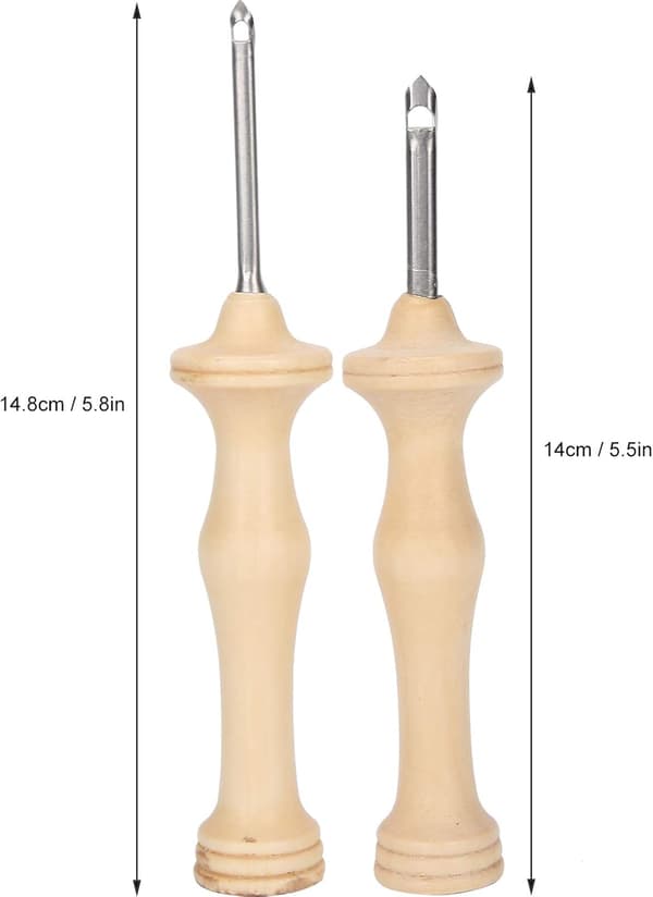 Punch Needles, 2 stk. broderipenner med trehåndtak, sying