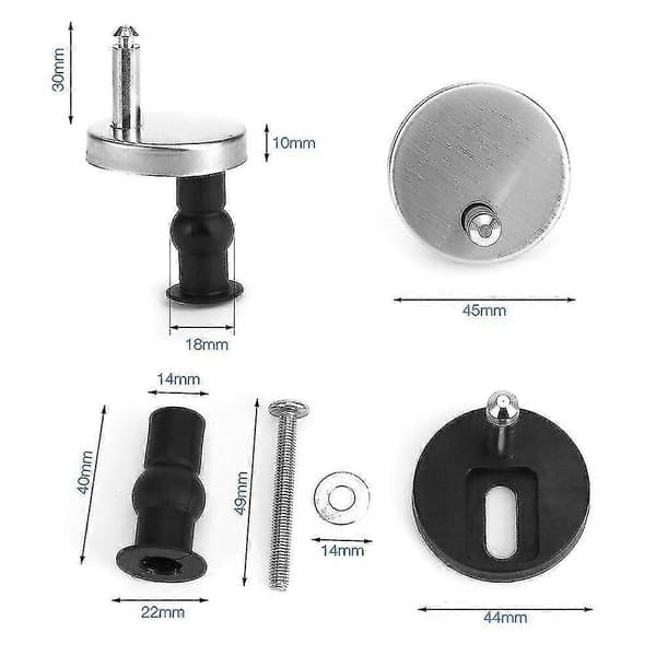 2 stk./sæt Top Fix WC Toiletsæde Hængselfittings Quick Release Hængsler Skruesæt