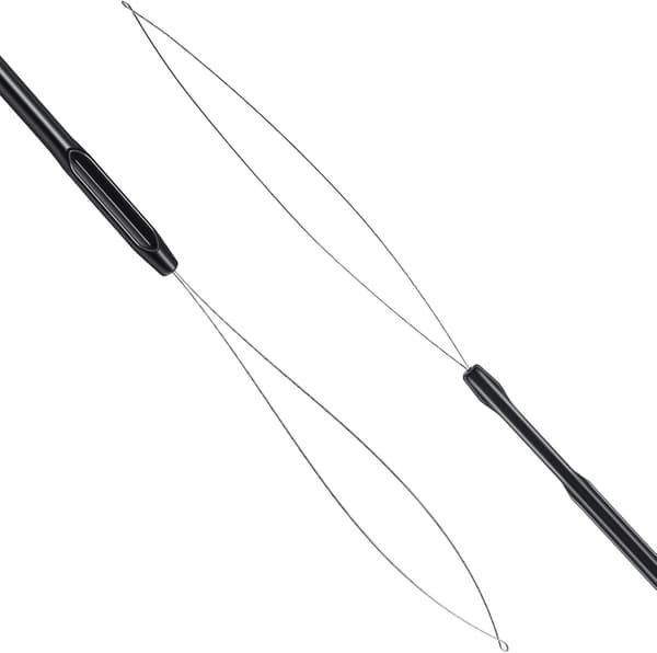 10 Pack Hårförlängnings Loop-Nål Trådare Draghåksverktyg