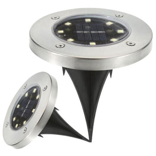 Solcelle Underjordisk Lys 4led Solcelle Gangstilslys Solcelle Plænelys Hvidt Lys