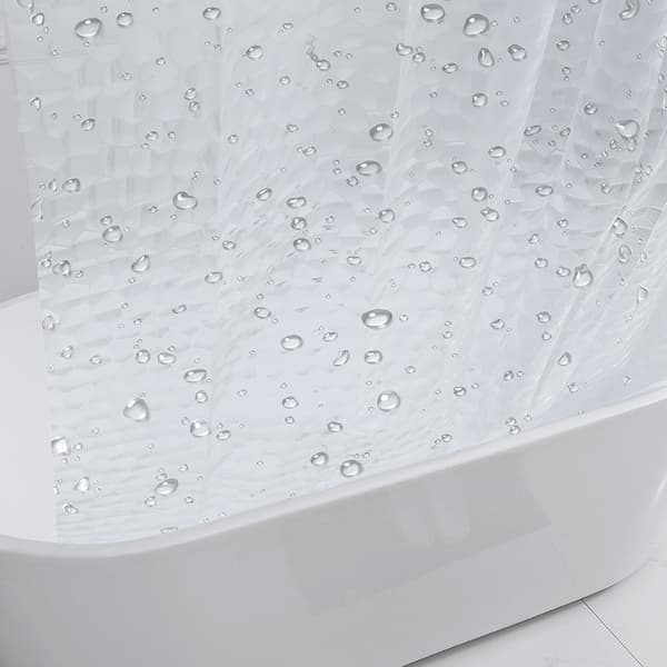 3D-effekt Duschdraperier i EVA, 180 x 180 cm Halvtransparent