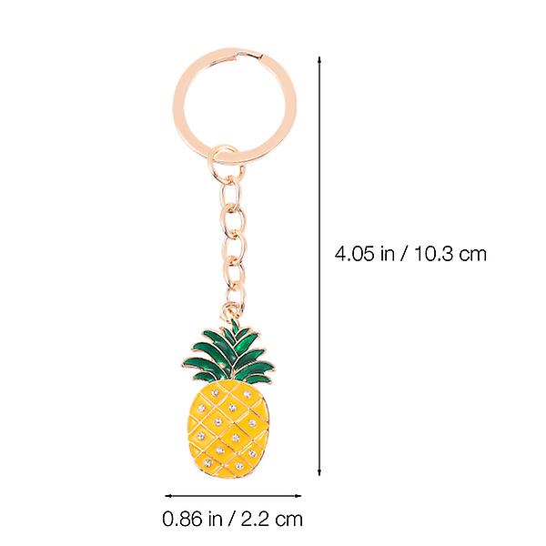 4 st Glänsande Ananas Nyckelringar Väska Nycklar Hängande Hänge Dekorativ Nyckelring