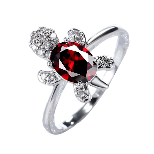 Parring med Skildpaddeform Rhinestones Smykker Elegant Lysende Ring Til Forlovelse Blue US 10
