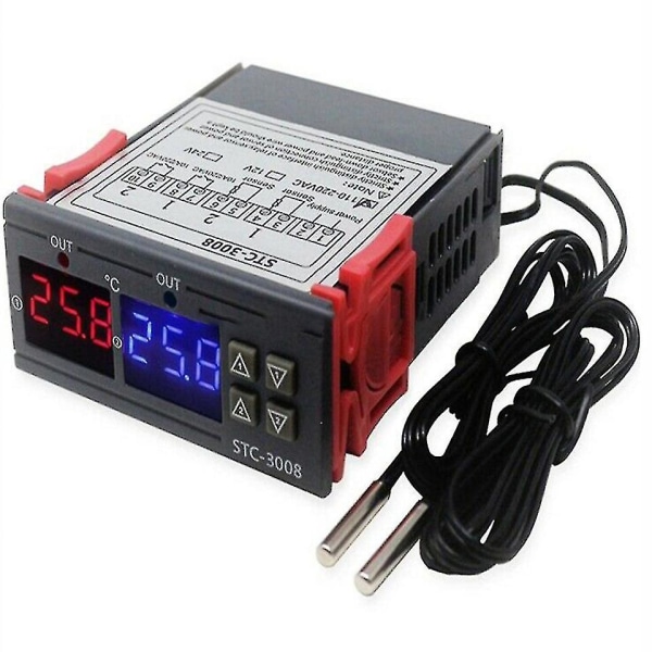 Temperaturregulator Stc-3008 Digital Termostat Termometer Sensor Hygrometer med hög precision DC 12V