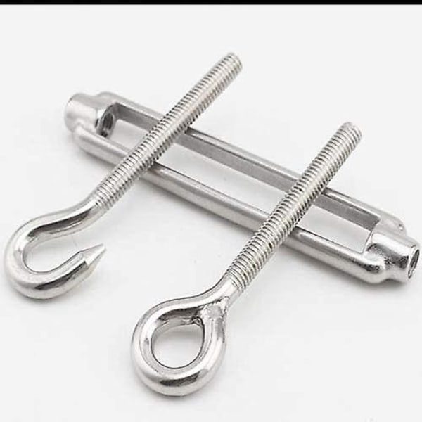 M5 Krog og Øje Kabelstrammer, Ståltrådstrammer / Rustfrit Stål 304 Rustfrit Stål Kabelstrammer Til Tøjline, Stålkabel, Ståltov