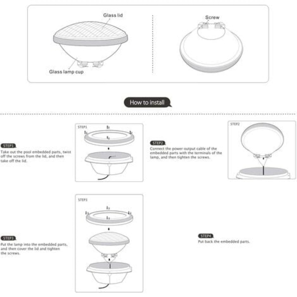 18W Vit LED Poollampa PAR56 12V DC/AC, Vattentät IP68 Undervattenbelysning, Ersätter 150W Halogenlampor