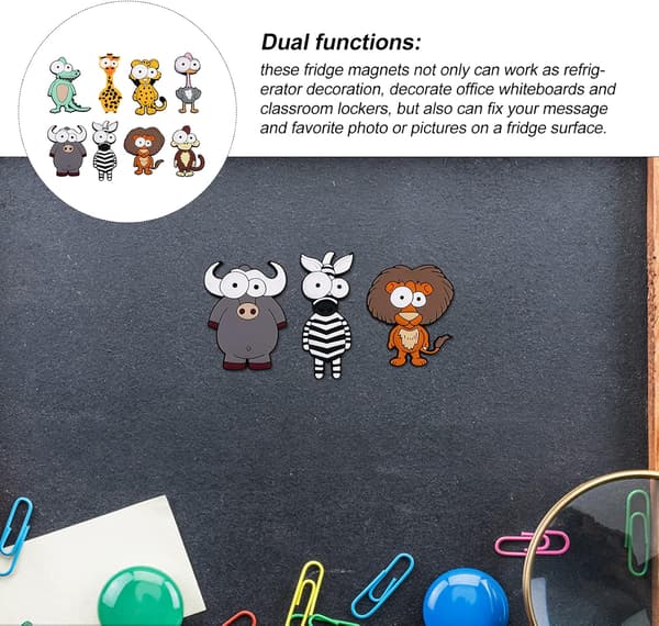 8 Djurformade 3D Silikonmagneter, Lämpliga för Kylskåp