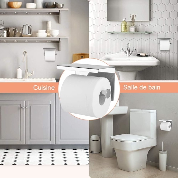 Toiletpapirholder i rustfrit stål 304 (sølv)