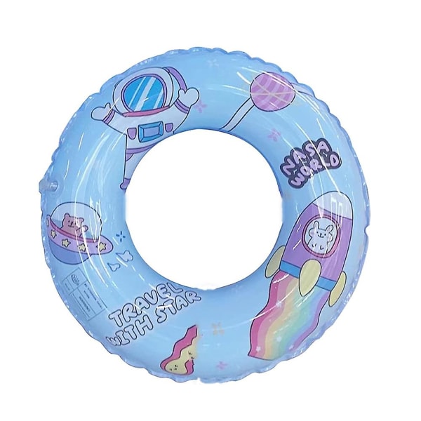 Oppblåsbart svømmeringrør, flytende svømmering Vakkert stjernehimmelmønster Svømmering-oppblåsbart rør, egnet for barn og voksne Blue 70