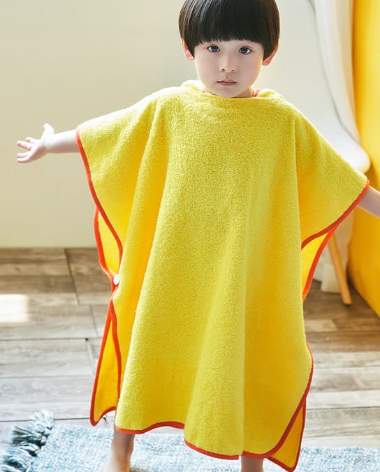 Gul hvalpe-sweater børnebadekåbe 60*120cm