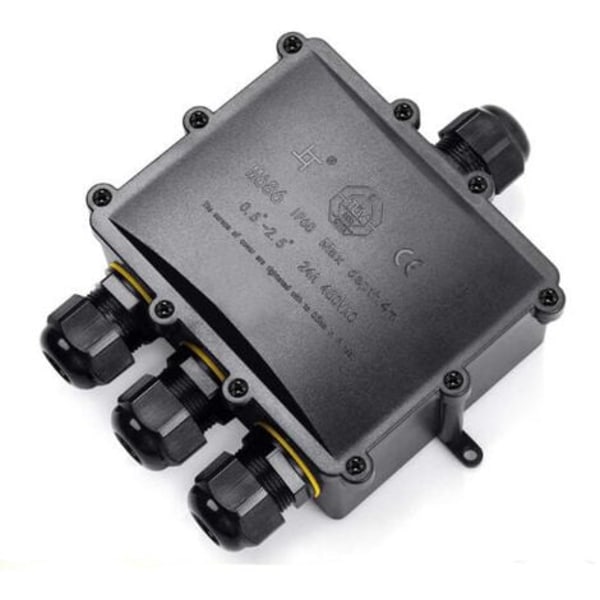 IP68 waterproof junction box M686 four way outdoor cable waterproof junction box with 4 x 8-12mm sealing rings