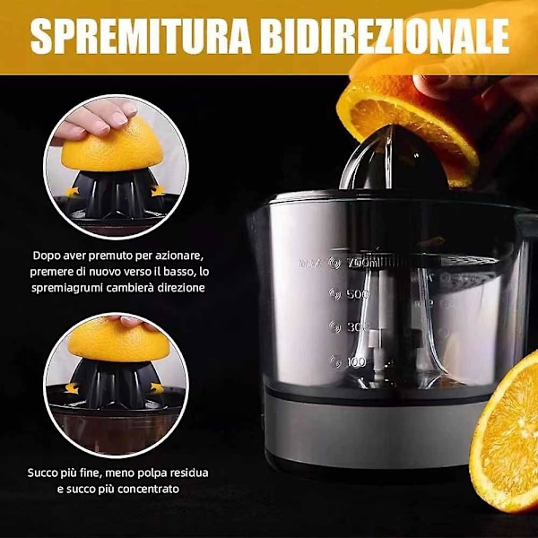 Saftmaskine, Elektrisk Citruspresser Ultra Kompakt 45w Saft Orange Citron Grapefrugt Kapacitet 700ml