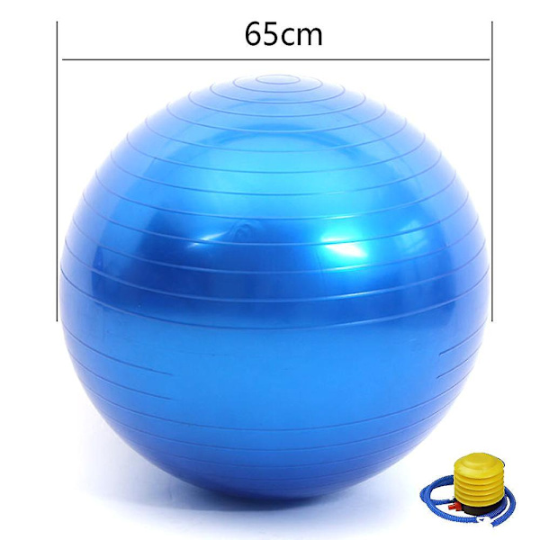 Träningsboll, Stabilitetsboll för Hemmet, Yoga, Gym Boll, Fysioboll, Schweizisk Boll, Fysioterapi Blue 65CM