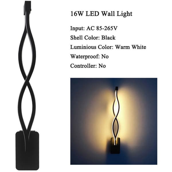 Wave Vägglampa 16W Modern Minimalistisk LED Taklampa Inomhus Vägg Sovrum Sovrum Gul