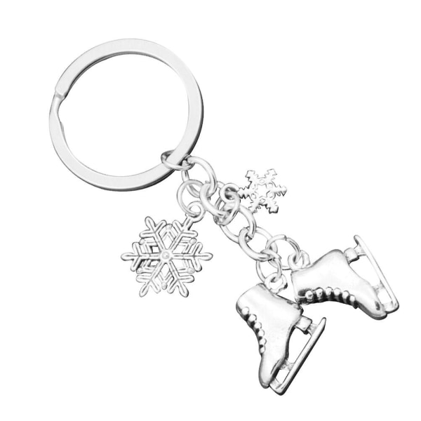 Skridskor Snow Key Rings Creative Keychain Bag Hängande Ornament Keychain hänge