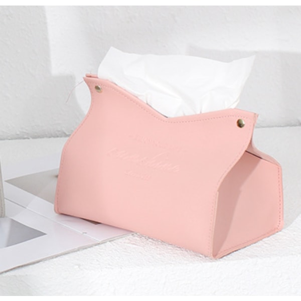 pink ins stil læder tissue box,