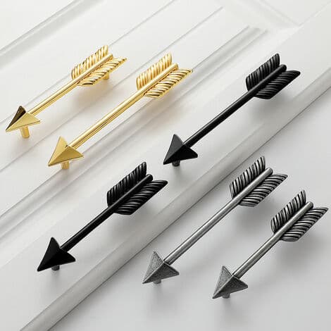 Pieces Cupid's Arrow Greb Børstet Nem Skabsdørsgreb Møbler Enkelt Hul Solid Legering Holdbar, til Skuffer, Skab