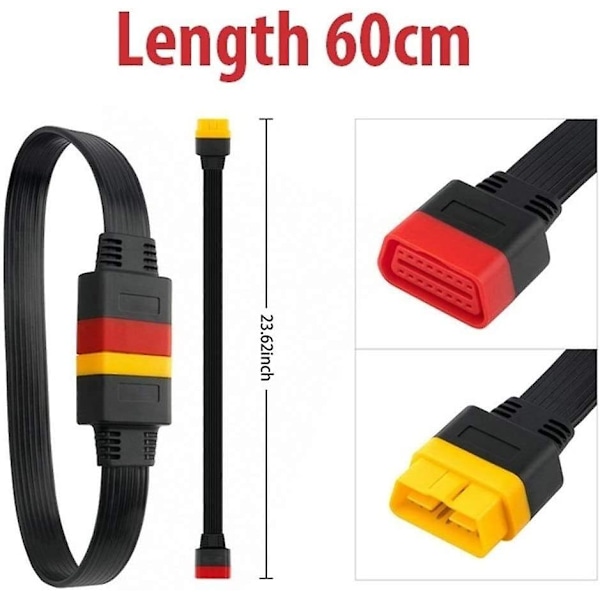 Nyt Obd2 forlængerkabel i høj kvalitet til Launch X431 Thinkdiag/easydiag Obd2 16pin han til hun Obdii adapter stik biltilbehør autodele (colo