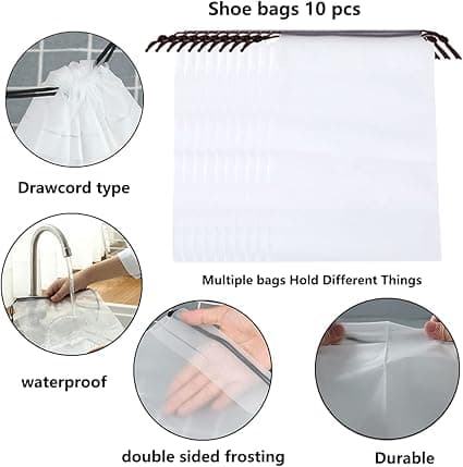 10-pack skobag organiser, multifunktionell, vattentät sminkväska