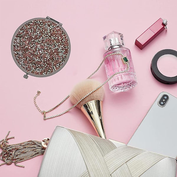 Sminkspegel Mini Mix Diamond Makeup Spegel Vikbar Mini Fick Spegel Bärbar Handspegel - För Kvinnor Flickor Present
