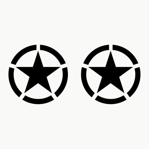 (Sort, 20 Cm) Off Road Stickers Stjerner Militær US Army