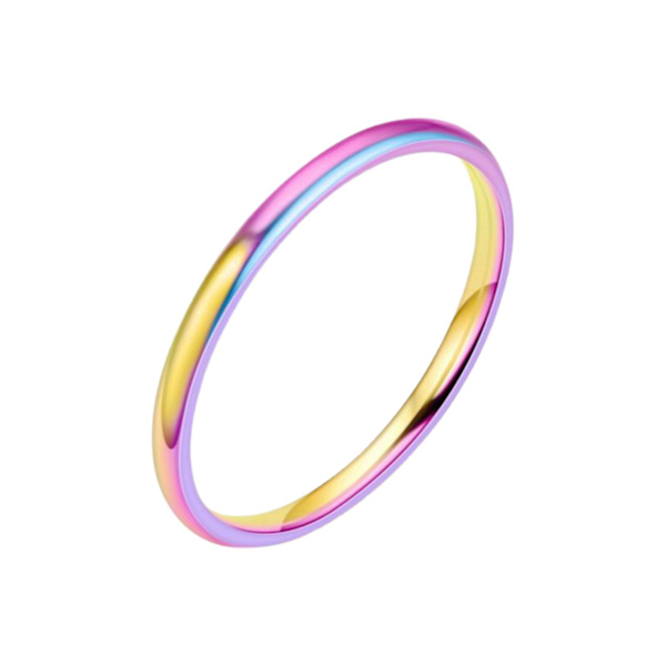 Sormus Elegantti Tasainen Pinta Minimalistinen Yksinkertainen Tyyli Ohut Pinottava Sormus Syntymäpäiväksi Multicolor US 7