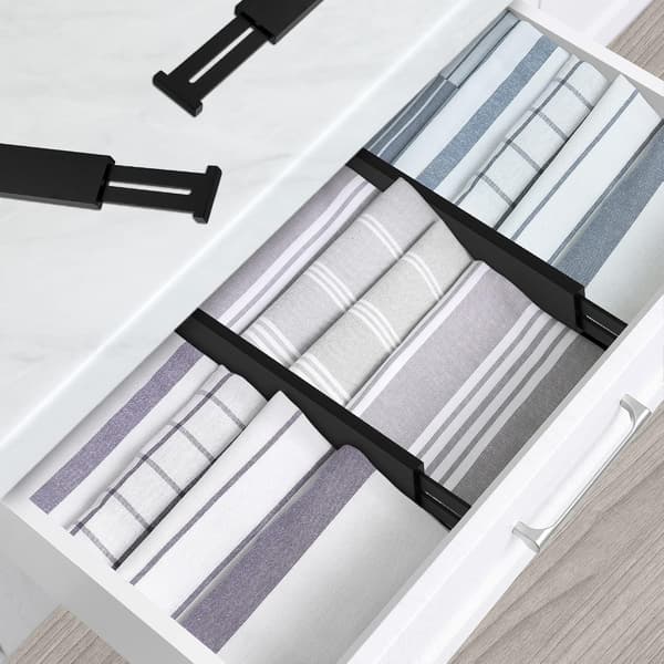 4 st Bambu Kökslådavdelare 35,2cm-44cm, Justerbara