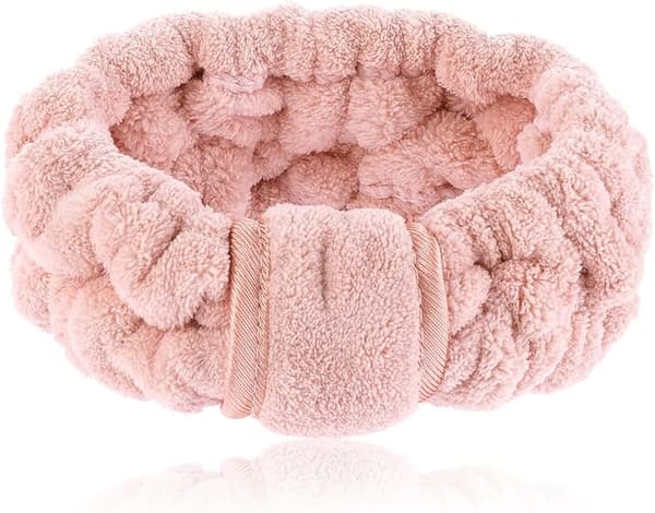 1 st rosa spa turban, dam turban korall sammet elastisk