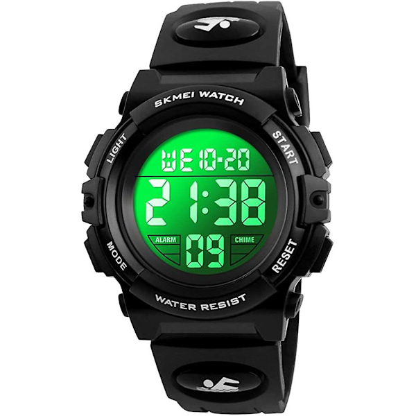 Barnklocka Digital Sport Vattentät Elektronisk Barnklocka Alarmklocka 12/24 H Stoppur Kalender Pojkflicka Armbandsur