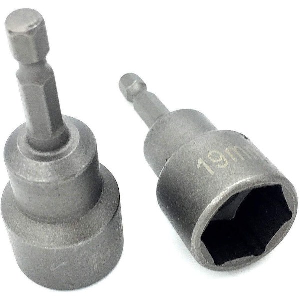 2 st Horisontella Mejslar RV-Jacks Socket Borr Adapter med 1/4 Snabbkoppling Hexskaft Verktyg för Alla 3/4 eller 19 mm