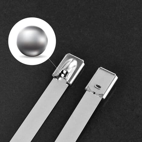 100 rustfrie stålklemmer Bredde 4,6 mm Grad 304 rustfritt stål metallslangeklemme for å binde rørkabelledninger