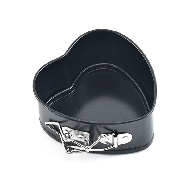 Sort hjerteformet kageform på 4 tommer, non-stick mini springform
