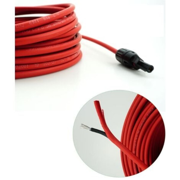 Solcellepanel forlengelseskabel med kontakt, 12AWG, 1m