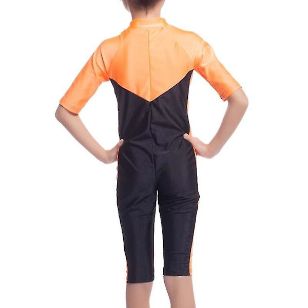 Muslimsk baddräkt för flickor, heltäckande, arabisk, islamisk, blygsam burkini, strandkläder Orange 8-9 Years
