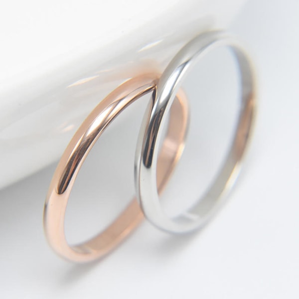 Elegant Finger Ring i Titanstål - Parring för Fest Rose Gold US 5