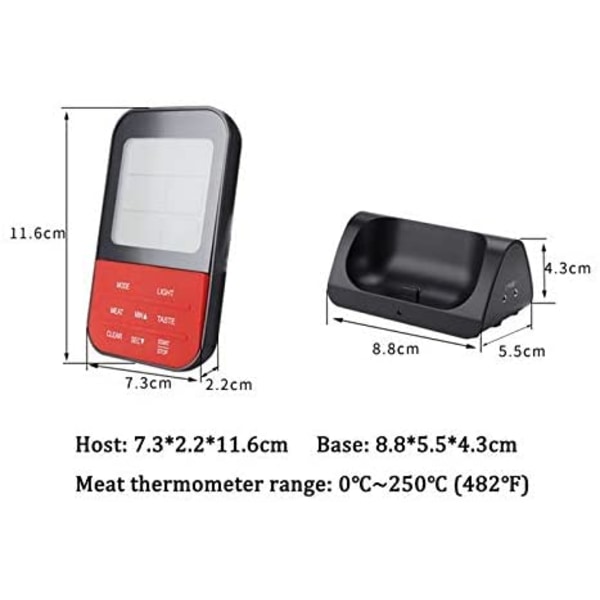Trådløs vanntett BBQ-termometer, digitalt kjøtt- og steketermometer,