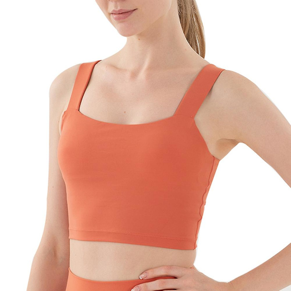 Stelle Naisten Pitkä Varustettu Urheiluliivi Langaton Pehmustettu Crop Tank Top Keskituenta Joogalle Treenille Fitnessille
