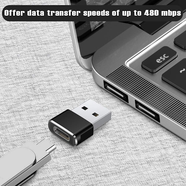USB-C Hon till USB-A Han Adapter 3-pack, Typ C Laddningskabel