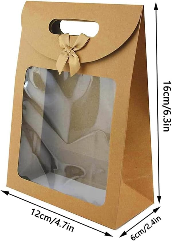 12 Stycken Presentpåse, Presentförpackning av Kraftpapper, Presentpåsar med
