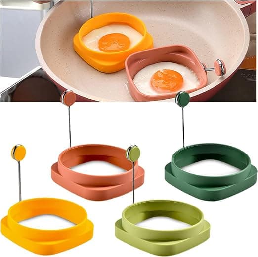 4 silikon eggringer, dobbeltsidige non-stick panneformer Omelett