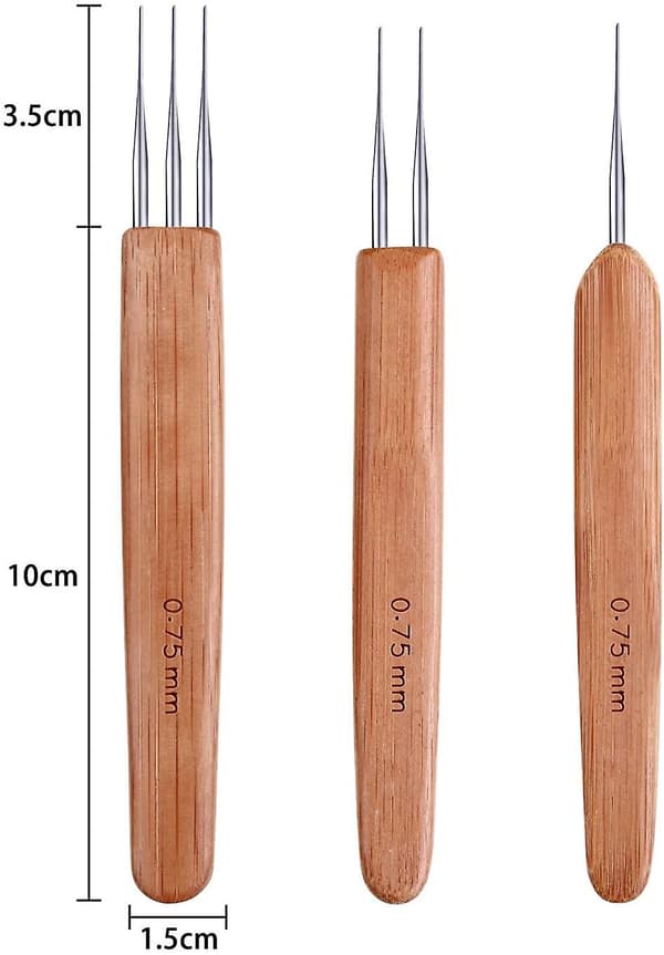 Pakke Bambus Dreadlock Krog 0,75 mm 1 Krog 2 Kroge 3 Dreadlocks Kroge
