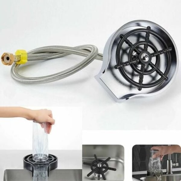 Cup Washer Faucet Glass Rinse Wire High Pressure Glass Auto Rinse Cup Rinse Washer For Kitchen Bar Sinks Washer Cup + Sh