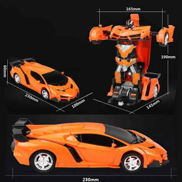 Fjärrstyrd Bil, 2 i 1 Transformerande Robotbil, En-Klicks Transformerande Bil, Fjärrstyrda Transformers och Transformerande Robot, Pedagogisk Leksak för Barn