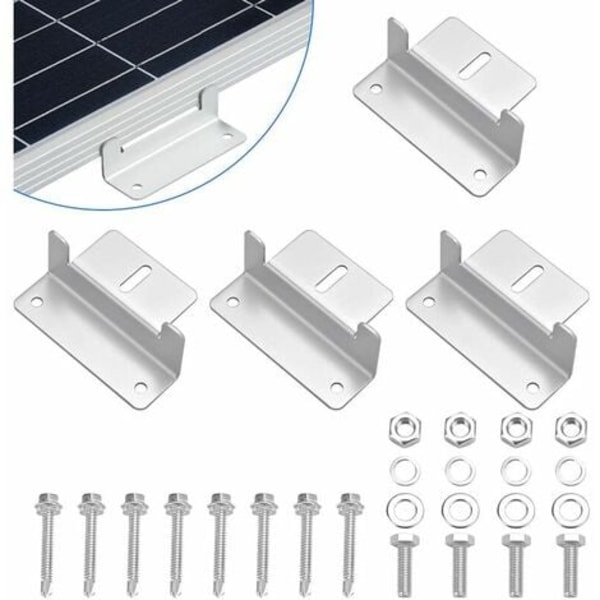 Pieces Solpanel Z-fäste Aluminiumlegering Solpanel Z-fäste Kit med Muttrar och Bultar för Tak på Husbil